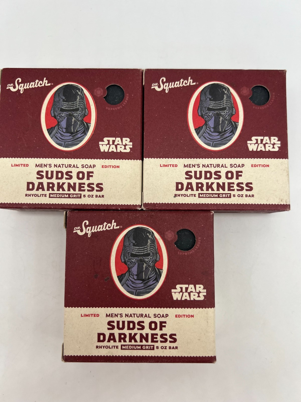 Dr. Squatch Star Wars Limited Edition Suds of Darkness Men's Soap Lot of 3
